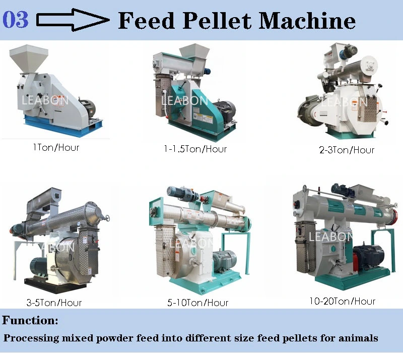 1-3t/H Farm Machine Animal Feed Machine Factory Poultry Animal Chicken Feed Pellet Machine Price