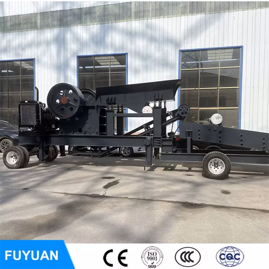 5-50tph Portable Diesel Stone Rock Limestone Jaw Crusher for Mining